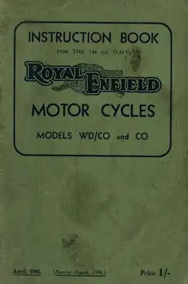 Royal Enfield Moldes WD/CO and CO Bedienungsanleitung 1946