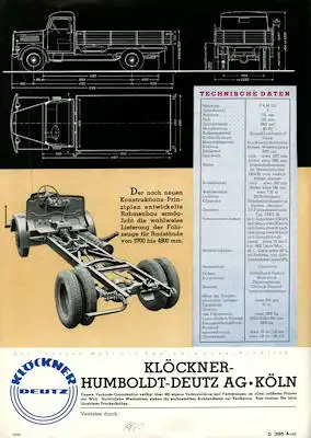 Klöckner-Deutz S 330 Diesel Lastkraftwagen Prospekt 1940