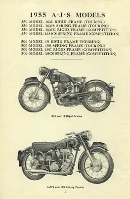 AJS Einzylinder Modelle Bedienungsanleitung 1955