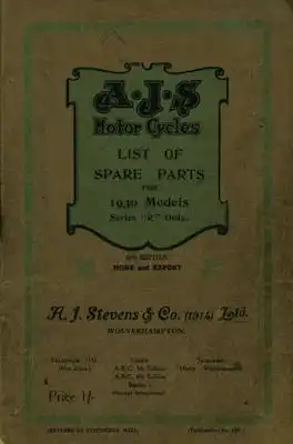 AJS Series R Ersatzteilliste 1930