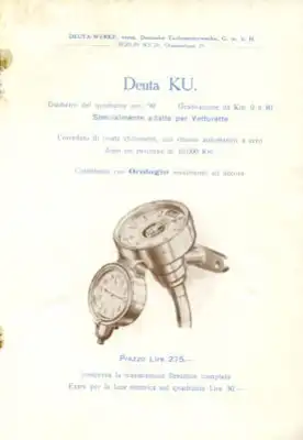 Deuta Tachometer Prospekt ca. 1914/20