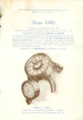 Deuta Tachometer Prospekt ca. 1914/20