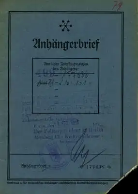 Lange & Gutzeit Anhänger Anhängerbrief 1930