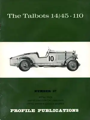Talbot 14/45-110 Profile Publications No. 27