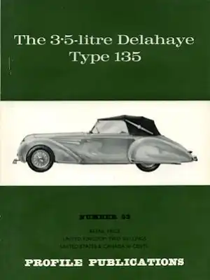 Delahaye 3,5 Ltr. Type 135 Profile Publications No. 53