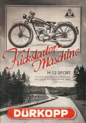 Dürkopp Motorfahrrad M 12 Sport Prospekt 1936