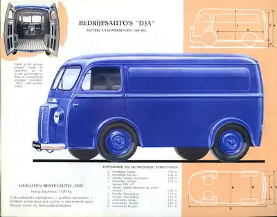 Peugeot Lieferwagen Prospekt 1950er Jahre
