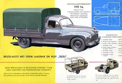 Peugeot Lieferwagen Prospekt 1957