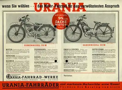 Urania Motorfahrrad Prospekt 2.1937