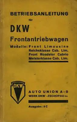 DKW Frontantriebswagen Bedienungsanleitung 1.1935