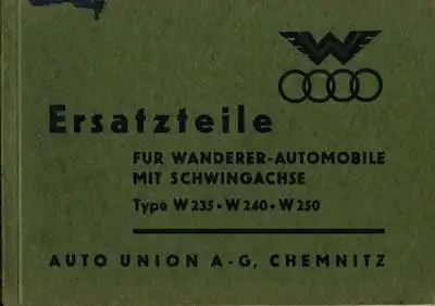 Wanderer W 235 240 250 Ersatzteilliste 1935/37