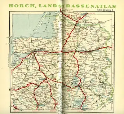 Horch Landstraßenatlas von Deutschland 1920er Jahre