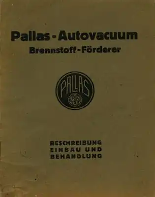 Pallas Autovacuum Brennstoff Förderer 1935