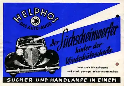 Helphos Suchscheinwerfer Prospekt 1950er Jahre