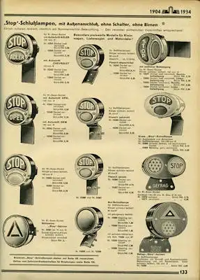 Klaass & Sachtleben Katalog Kraftfahrzeug Zubehör 1934