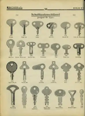 J. Becker & Co. Katalog Auto Elektric Zubehör 1933