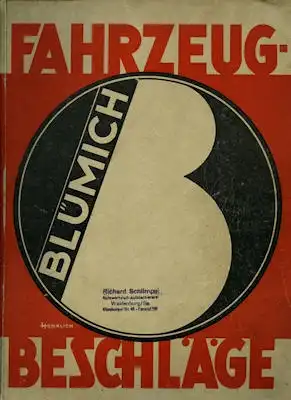Blümich Katalog Fahrzeug Beschläge 1938