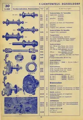 Lichtenfels / Düsseldorf Katalog Fahrradteile 1951