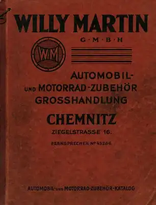 Willy Martin Katalog Automobil- und Motorrad-Zubehör 1934/35