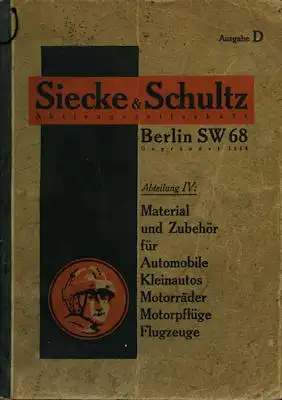 Siecke & Schulz Katalog für Material und Zubehör ca. 1930