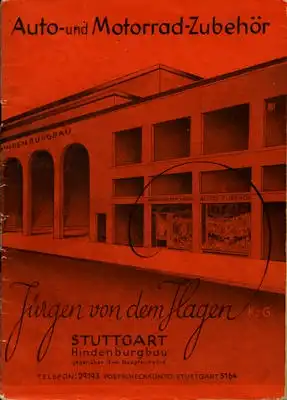 Jürgen von dem Hagen / Stuttgart Auto- und Motorrad-Zubehör 1930er Jahre