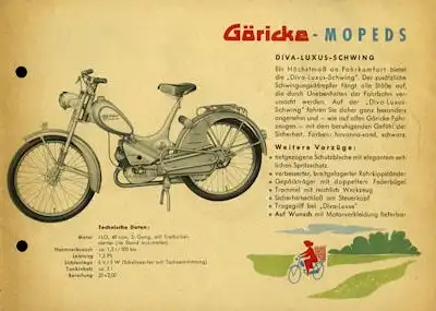 Göricke Fahrrad und Moped Programm 1960er Jahre