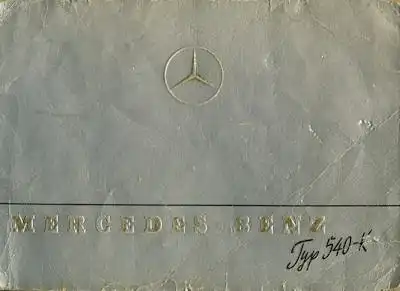 Mercedes-Benz Typ 540 K Prospekt 1939