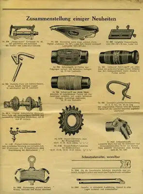 Siecke & Schulz Illustrierte Preisliste über Fahrrad-Material 1929
