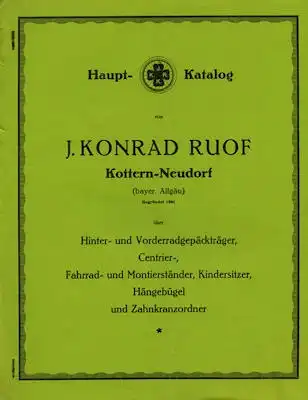 J. Konrad Ruof / Allgäu Fahrrad-Gepäckträger Katalog ca. 1930