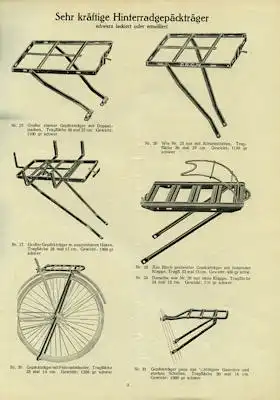 J. Konrad Ruof / Allgäu Fahrrad-Gepäckträger Katalog ca. 1930