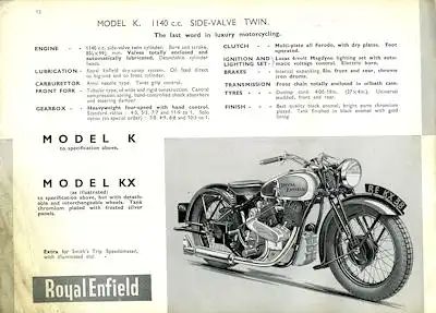 Royal Enfield Programm 1938