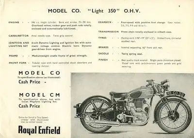 Royal Enfield Programm 1939