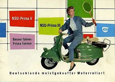 NSU Prima V und Prima III Prospekt 2.1958