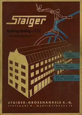 Staiger Nachtrag-Katalog Nr.5/1952