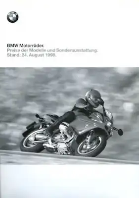 BMW Preisliste 8.1998