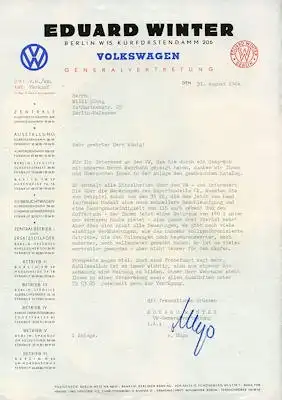 VW Brief 8.1960