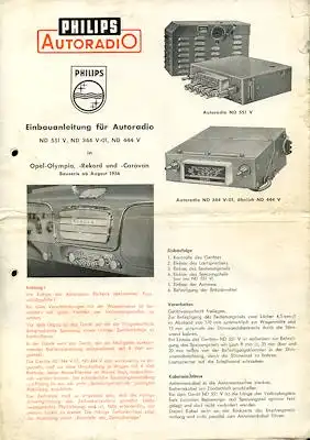 Autoradio Philips Paladin 551 Bedienungsanleitung 1956