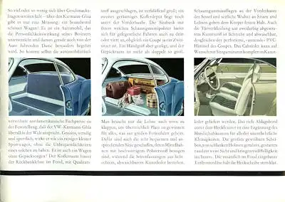 VW Karmann Ghia Prospekt ca. 1961