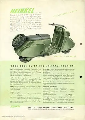 Heinkel Tourist 149 ccm Prospekt 1953