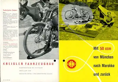 Kreidler Reise Prospekt 1953