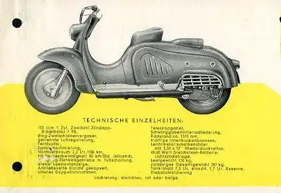 Zündapp Bella 150ccm Prospekt 1953