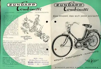 Zündapp Combinette Prospekt 1954