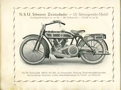 NSU Motorrad Programm 1914
