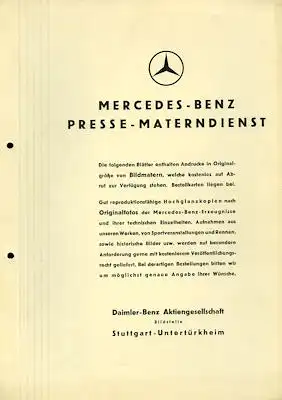 Mercedes-Benz Presse Materndienst ca. 1938