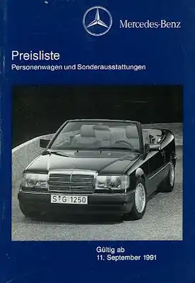 Mercedes-Benz Preisliste 9.1991
