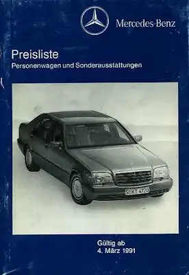 Mercedes-Benz Preisliste 3.1991