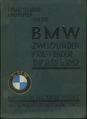 BMW R 52 62 Ersatzteilliste 7.1928