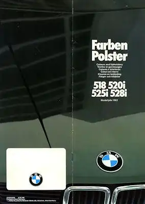 BMW 518 520i 525i 528i Farben 1983