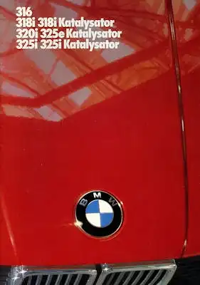 BMW 316 318i 318i Kat 320i 325e Kat 325i 325i Kat Prospekt 1986