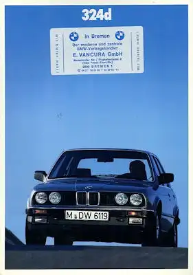 BMW 324d Prospekt 1987
